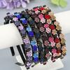 Plum Blossom Rhinestone Bangs Clip Headband Elegant Toothed Clip Braided Hairband  Female