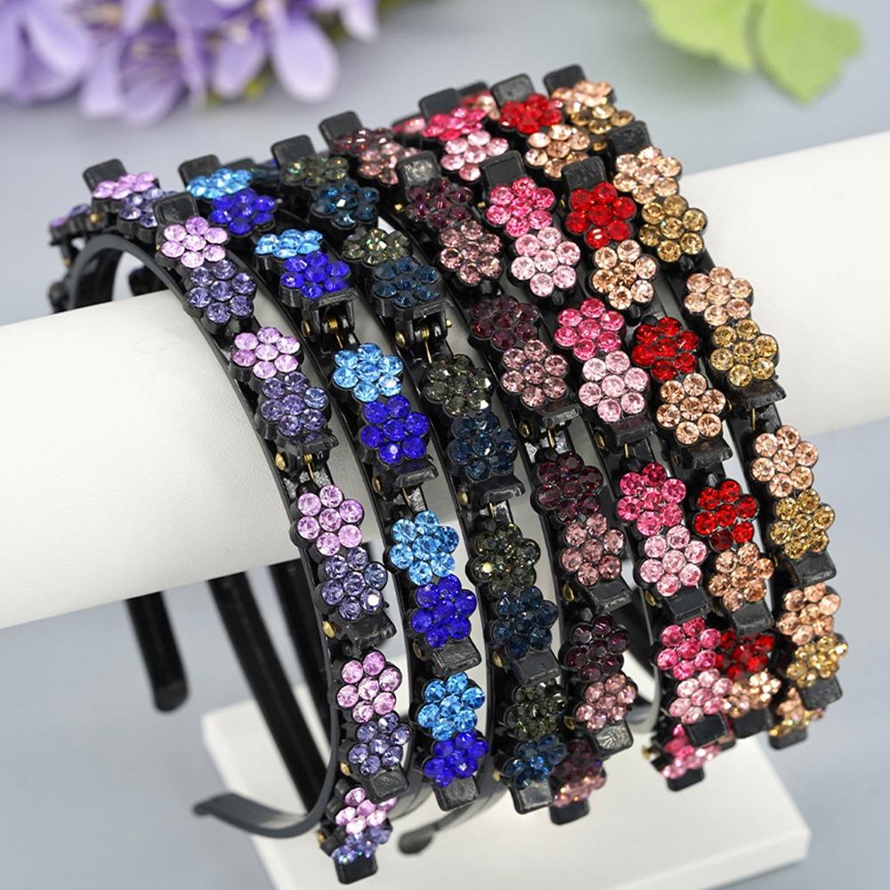 Plum Blossom Hair Bands with Clips Elegant Toothed Clip Braided Hairband  Gifts
