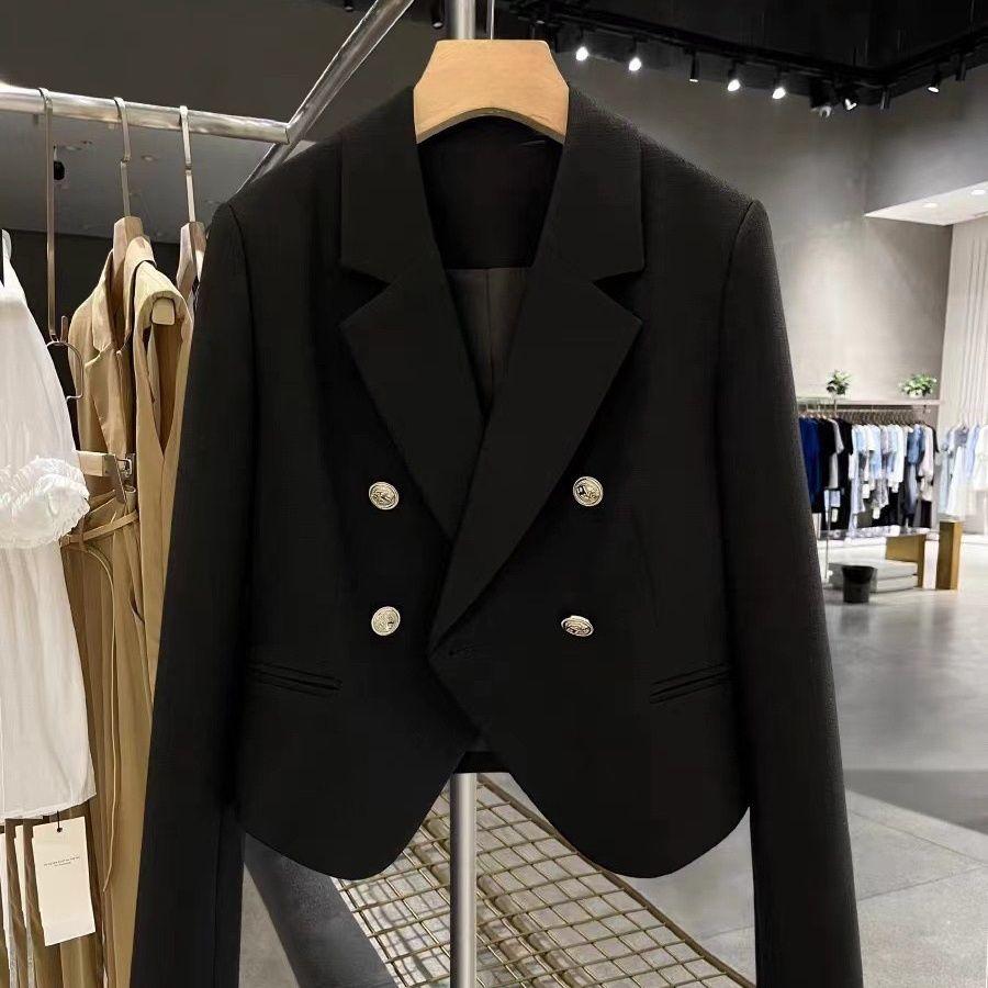 Stilingas ir rafinuotas moteriškas trumpas kostiuminis paltas pavasariui/rudeniui - Petite Fashion