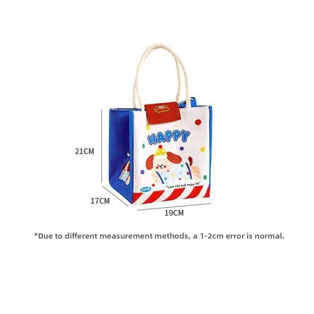Cute Large Capacity Insulation Lunch Bag Waterproof with Handle Tote Bags Cartoon Lunch Box Bag Student