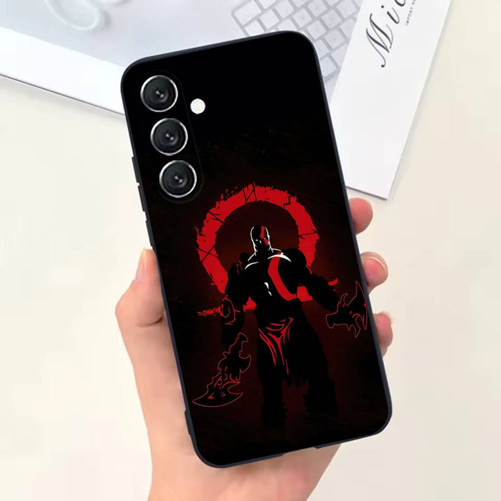 Game G-God of W-War Kratos Phone Case For Samsung Galaxy A13,A21s,A22,A31,A32,A52,A53,A71,A80,Soft Black Shell