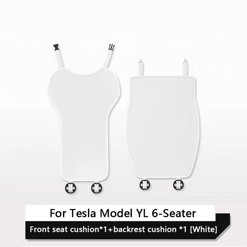 For Tesla Model YL 6-Seater Car Ice Silk Seat Cover Cushion Breathable Comfortable Seat Protector Pad Car Interior Accessories