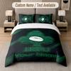 Custom Bedding Set Ireland Rugby Pattern, Print Name Text 1 Duvet Cover plus 2 Pillowcases Home Textile