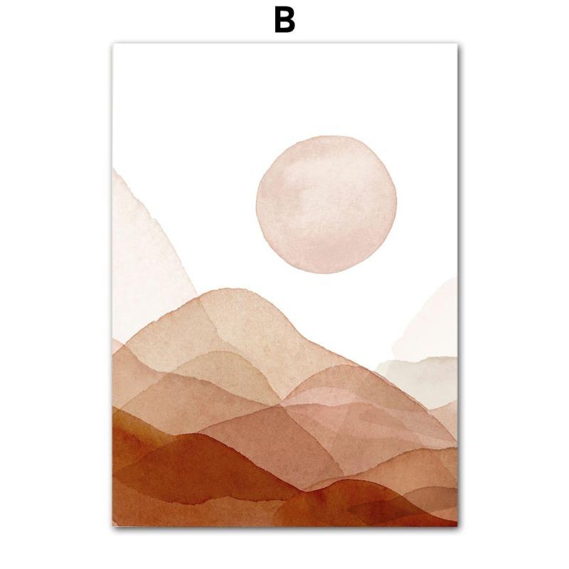 

Boho Mountain river Sun Nude Girl Cactus Tree Landscape Posters And Print Wall Art Canvas Painting Picture For Living Room Decor 21cm×30cm NoFrame