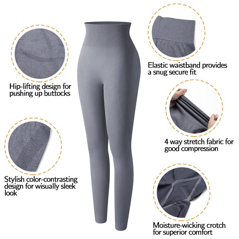 Waist Yoga Pants 4 Way Stretch Workout 