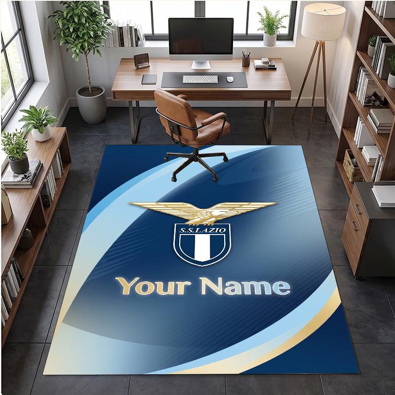 Tappeto in Velluto di Cristallo Stampa Lazio FC Testo Nome Personalizzato Tappetino Decorazione per la Casa