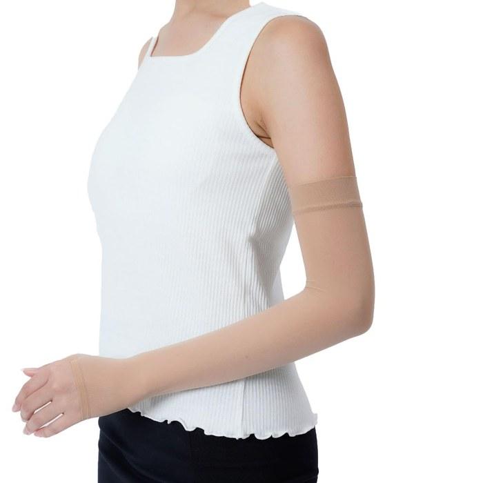 Fukuske Arm Cover UV Protection, 90% UV Block, Antibacterial, Long Length, Thumb Hole, 1 Pair, Nudy Beige, Free Size