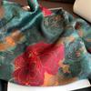 Luxury Floral Print Satin Square Scarf Soft Lightweight Women Fashion Accessory for Hair Neck Shawl Elegant Hair Scarf