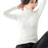 Turtleneck Thin Velvet Base Shirt for Women Long Sleeve Solid Color Korean Version Women's Clothing Warm Slim Fit Sleek T-shirt for Women