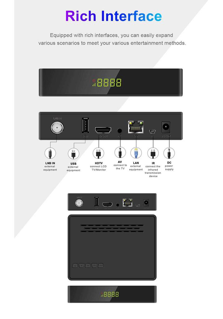 New H265 DVB-S2X TV Set-Top Box MAX265 with WiFi and Network Port, HEVC DVBS2X.
