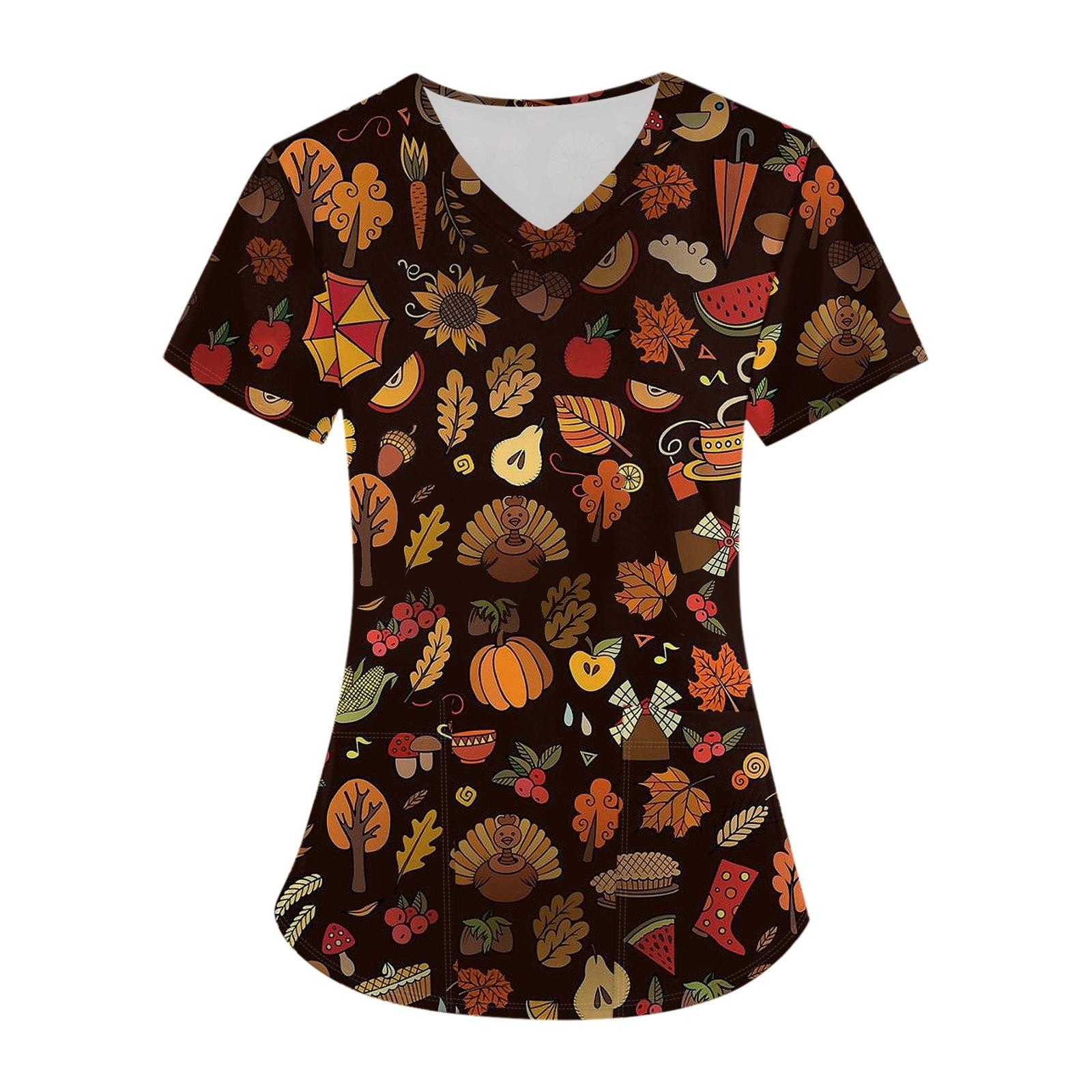 

Женская мода с v-образным вырезом, короткими рукавами и карманами, топы с принтом XXXXXL чёрный