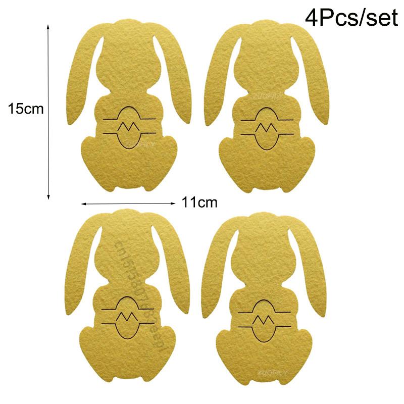 Easter Bunny Knife and Fork Holder 4Pcs/set Easter Eggs Rabbit Cutlery Bags Tableware Organizer Table Decorations Party Supplies
