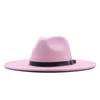 Peach Heart Top Big Eaves Hat Men Women Autumn and Winter Woolen Jazz Top Hat Wide Brim Hat