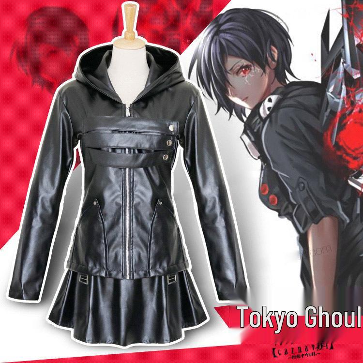 Tokyo Ghoul Kaneki Ken & Touka Kirishima Fan-made Battle Suit School Uniform Cosplay Costume
