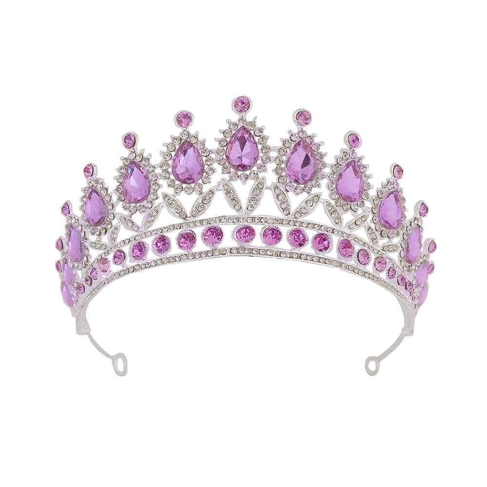 New Violet Rhinestone Bridal Crown Wedding Dress Accessories Bridal Tiara Hair Accessories