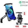 2024 Verbesserter Motorrad-Telefonhalter 15W Drahtloses Ladegerät USB QC2.0/3.0 Schnelllade-Fahrrad-Smartphone-Ständer Verstellbarer Halter