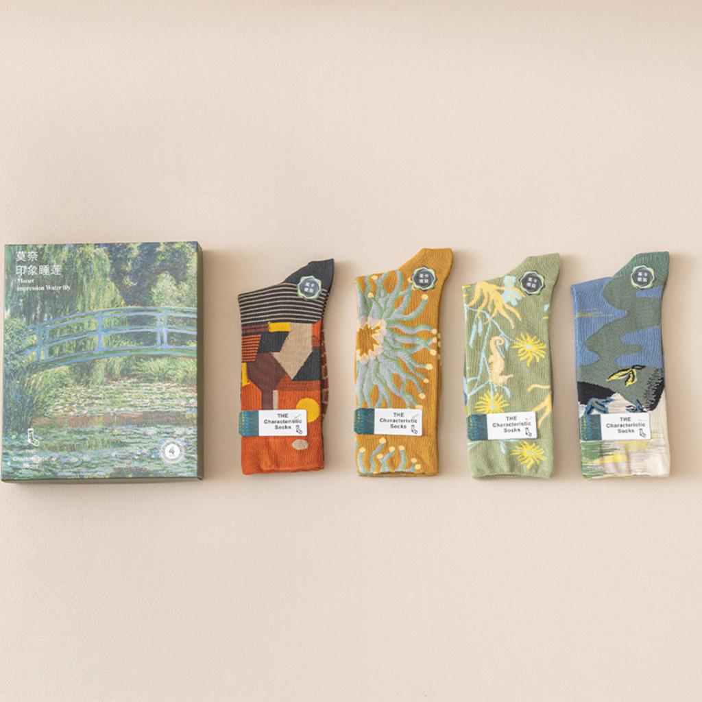 Oil Painting Trendy Socks, French Light Luxury Trendy Socks, Retro Versatile Street Cotton Socks
