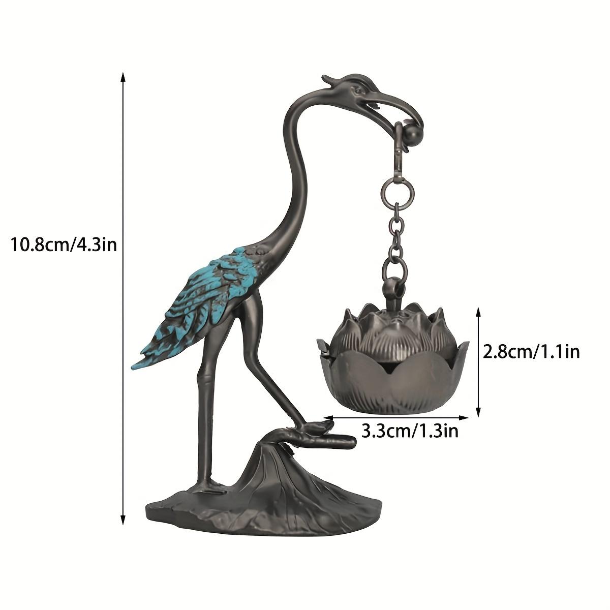 Vintage Crane and Lotus Incense Burner Brass Incense Burner Wire Incense Burner Line Incenses Holder Home Decoration Ornament