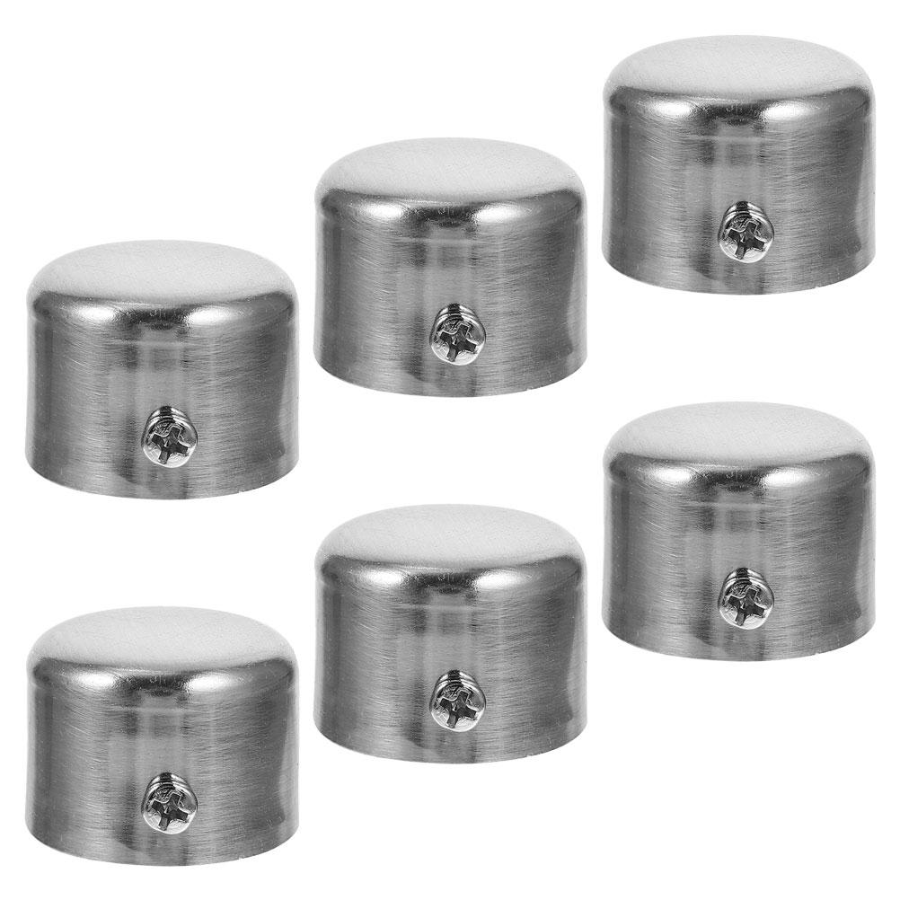 

6 шт. наконечники для карниза для штор, металлические, черные, для душа, карнизы для штор, оконная фурнитура, заглушка из сплава серебряный