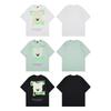 Cute Plush Puppy Patch Embroidery T-Shirt Men Women Relaxed Fit Mint Green Short Sleeve