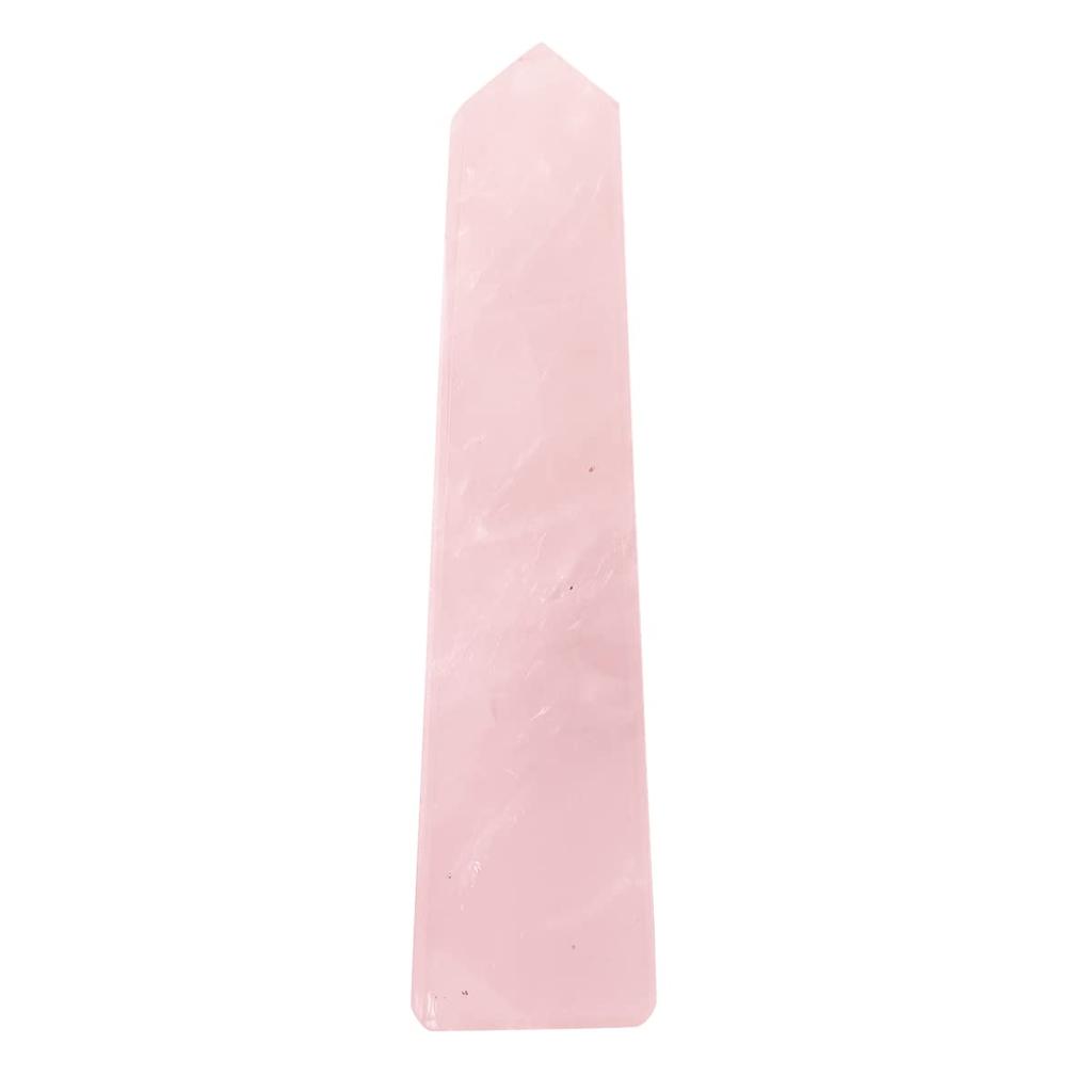 9Dzine Rose Quartz Crystal Tower Obelisk Point Pencil 50-100 Gm | Rose Quartz Stone Pencil Tower for Home Décoration Vastu