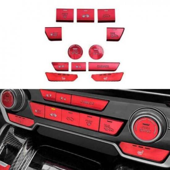 For Honda CR-V CRV 2017-2022 Aluminum Red Air Conditioning Switch Sticker Trim