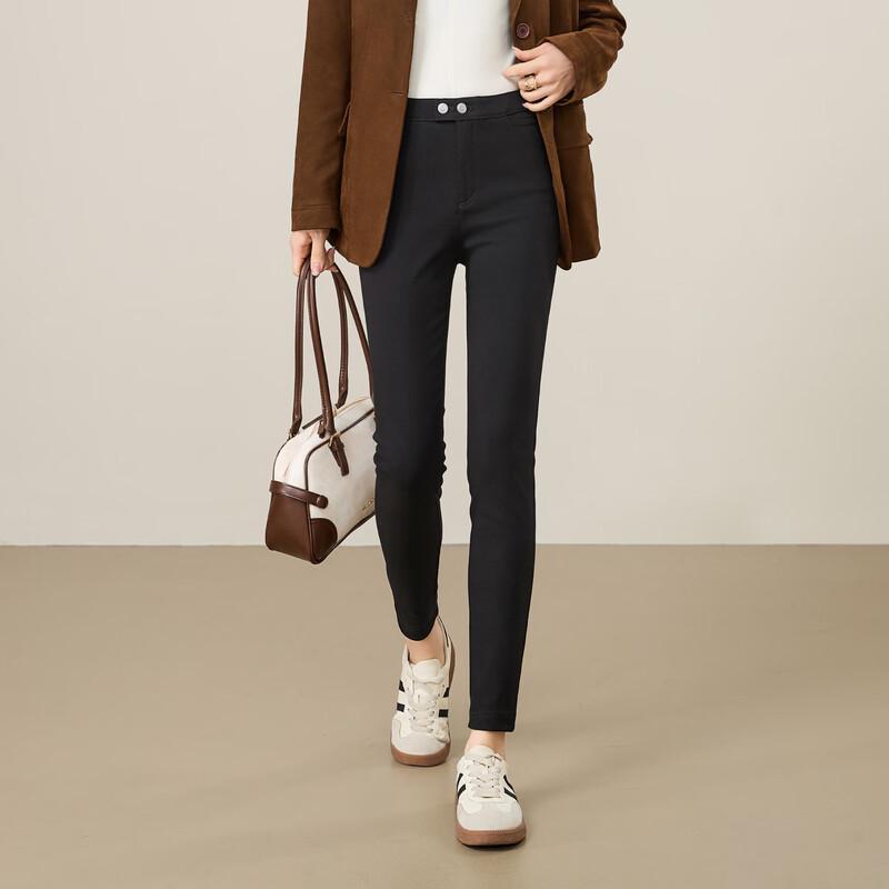 ESE-Y Women's Slim-Fit Black Pencil Pants