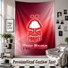 Wandtapijt met aangepaste naam en tekst, Decoratief wandtapijt van Nottingham Forest FC voor de slaapkamer