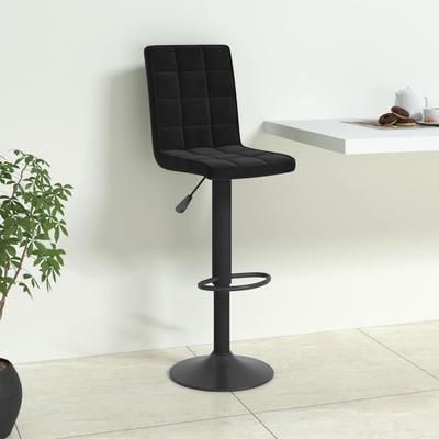 Vidaxl Bar Stool, Black, Upholstered In Velvet