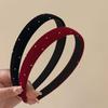 Rotes Schwarzes Samt Stirnband Retro Strass Stirnband Mode Gesichtswasch Haarband Haaraccessoires