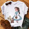 Disney Cartoon Princess Printed Women T-shirt Kawaii Graphic Printed T Shirt Summer Casual Short Sleeve Female Tops Tshirt Tees