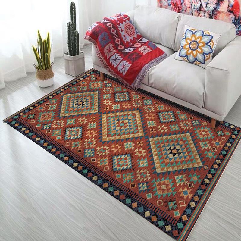 Bohemian Home Carpet Living Room Tea Table Large Carpet Rectangular Ethnic Style Carpet Bedroom Carpet