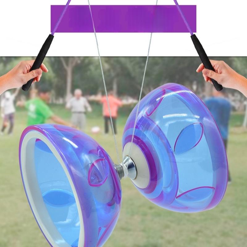 A Set Of Yo-Yo Toy Outdoor Fitness Toy Set For Children And The Elderly Three Bearing Soft Rubber Diabolo Double Head Pull Bell