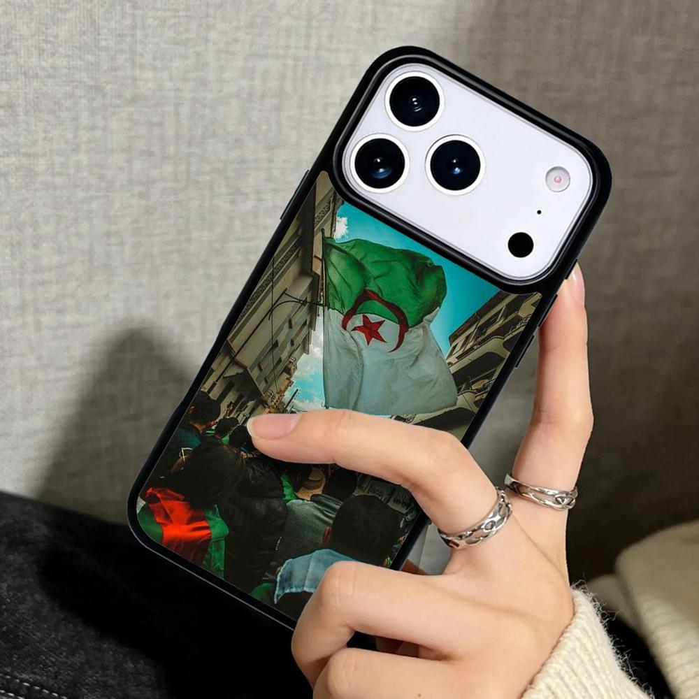 Capa Case for iPhone 17 Air 16 Pro Max 15 Plus 11 13 Mini 14 12 Back Phone Cover Flag of Algeria