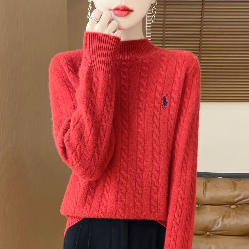 Women's Cashmere Sweater Qinghe Cashmere 30% Cashmere 70% Wool Autumn and Winter Pullover Warm and Fashionable
