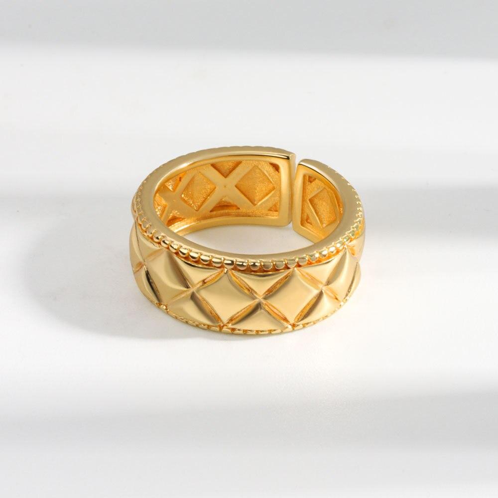 Prsteny stříbrné barvy Nová móda Luxusní šperky Dárky pro ženy Páry Kosočtverečná geometrie Party doplňky