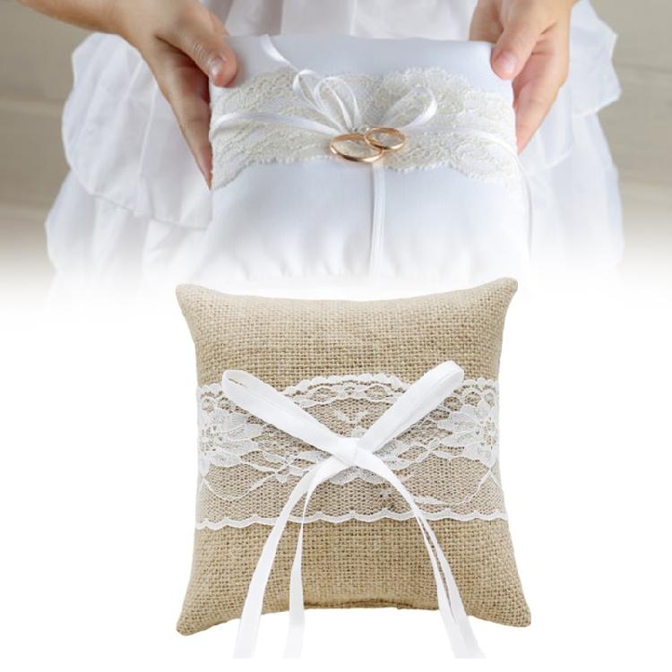Exquisites Lace Rings Pillow Bridal Wedding Ceremony Pocket Rings Pillow for Elegant Ceremonies