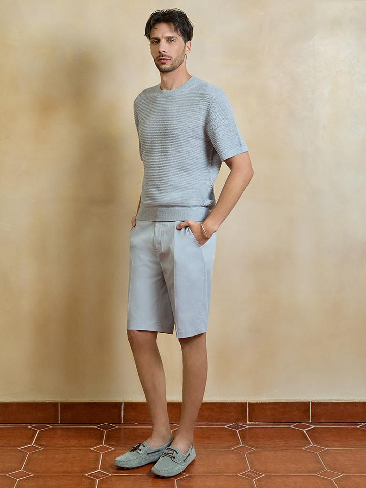 OLZEN Men'S Cellulose Round Short Sleeve Knit_Zog2Er1312Lbl