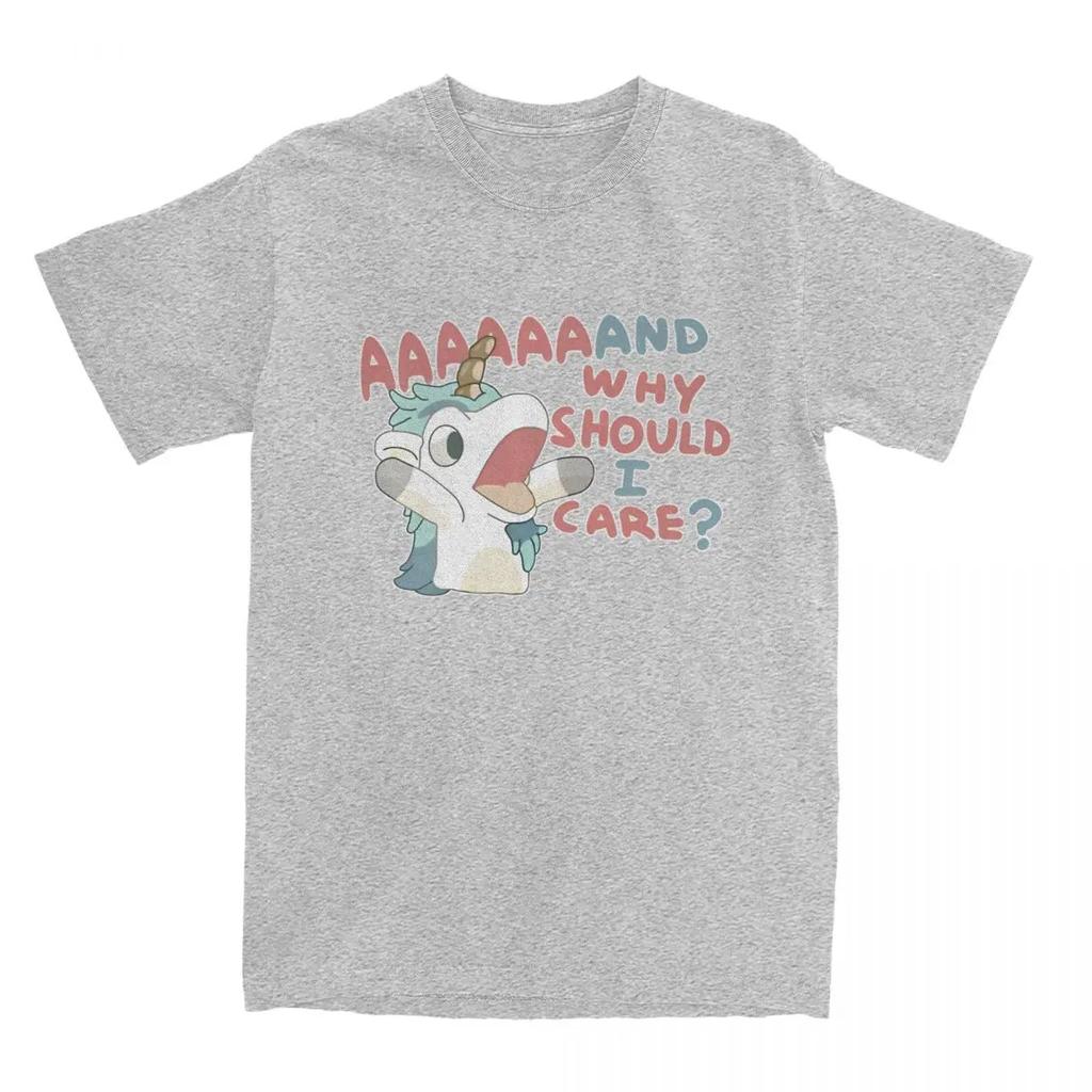 Herren Damen T-Shirt Warum sollte es mich interessieren Einhorn T-Shirts Harajuku Hot Anime Blauäugige Strand T-Shirts Y2K Basic Muster 100 Baumwoll T-Shirts