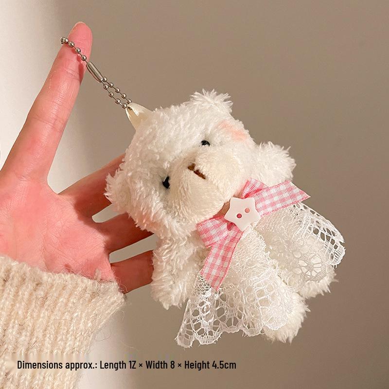 Adorable Teddy Bear Plush Keychain Pendant - Soft, Cute Bag Charm Accessory