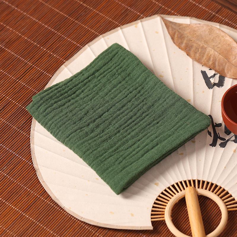 Handmade Zen Cotton Double-Layer Absorbent Tea Mat - Versatile Teapot Tablecloth and Wiping Cloth for Tea Ceremony