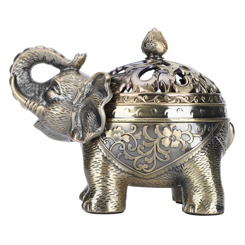 Bruciatore di incenso a forma di elefante Ornamento per aromaterapia per soggiorno Ingresso Camera da letto(Bronzo )