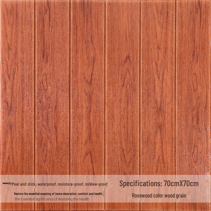 Adesivo da Parete 3D Effetto Legno: Pannello in Schiuma Morbido e Impermeabile per Decorazione di Soffitto e Parete del Soggiorno