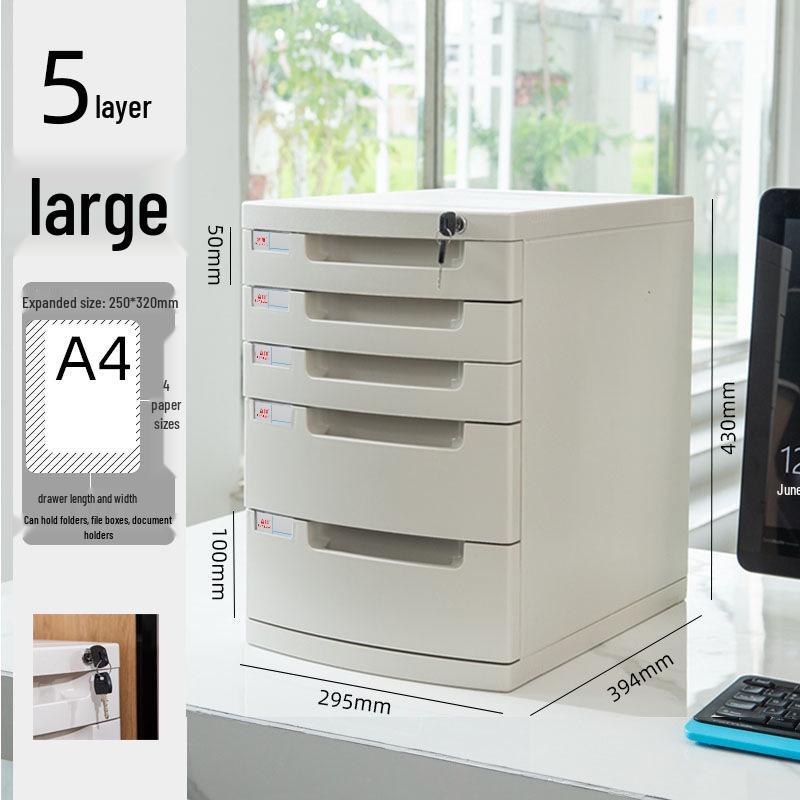 Abschließbarer mehrschichtiger A4-Desktop-Aktenschrank und Aufbewahrungsbox