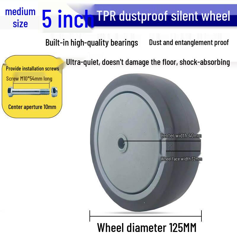 Nylon Swivel Caster Wheels: 2-6 inch Heavy-Duty Rubber & Flat Plate Options