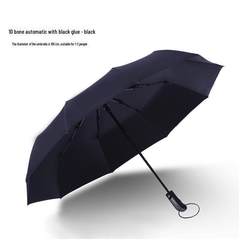 Pánský retro černý skládací slunečník – Unisex, vzor novin.