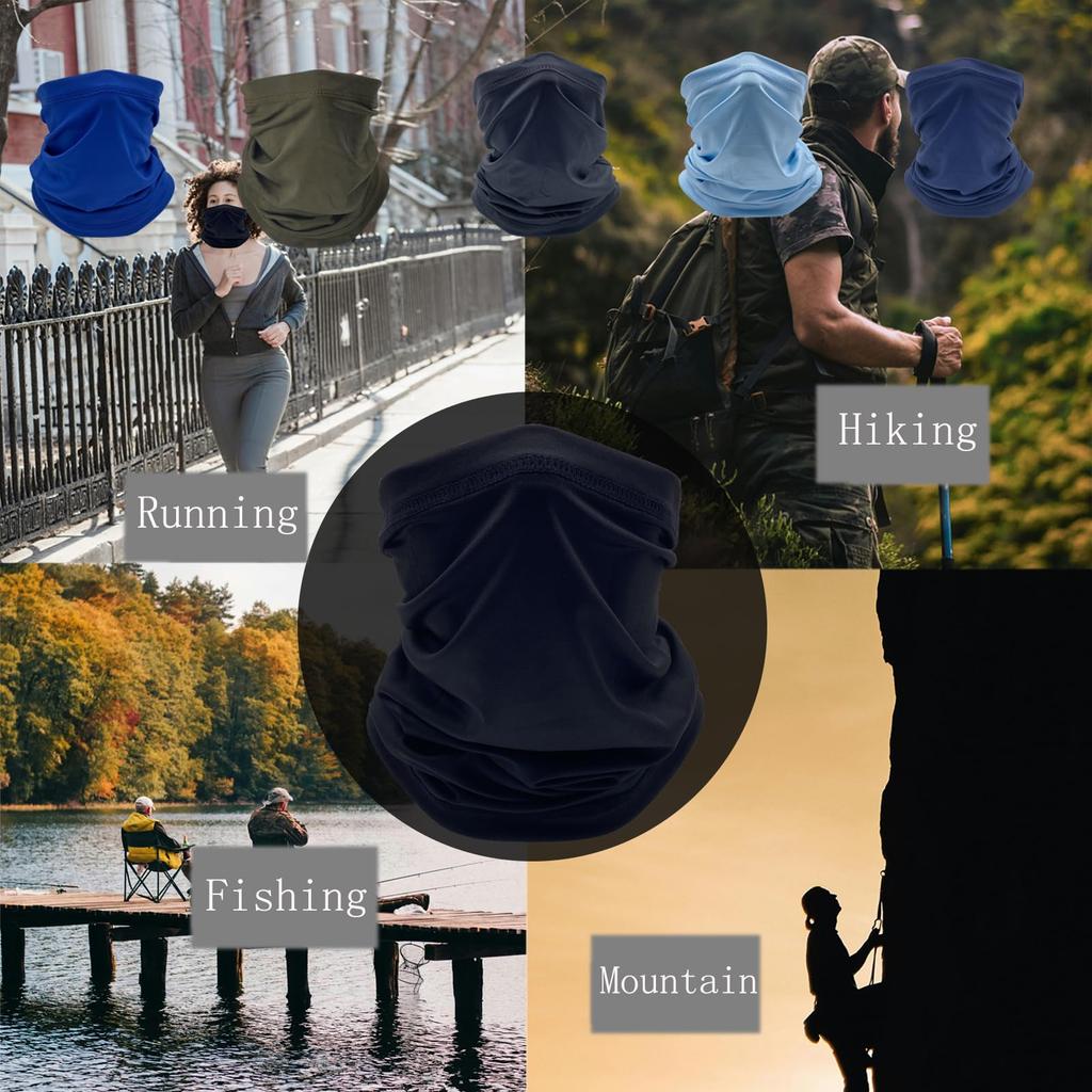 BIWOWE Gesichtsbedeckung, Atmungsaktiv, Schweißabsorbierend, Schnelltrocknend, Hohe Elastizität, Halsbedeckung, Schlauchschal, Herren,