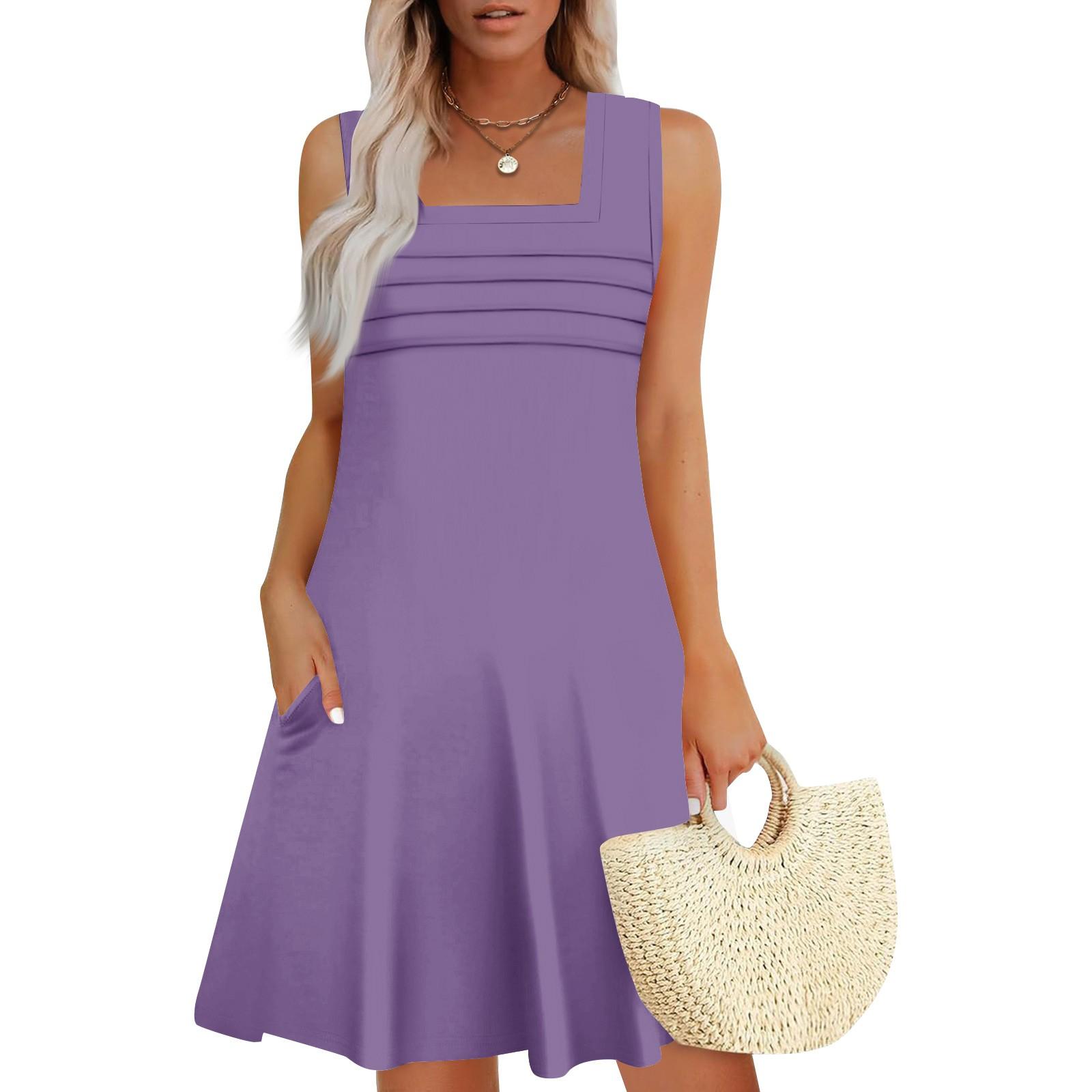 

Женские летние повседневные платья в полоску с лепестками, узкие, плиссированные, цветные XL фиолетовый