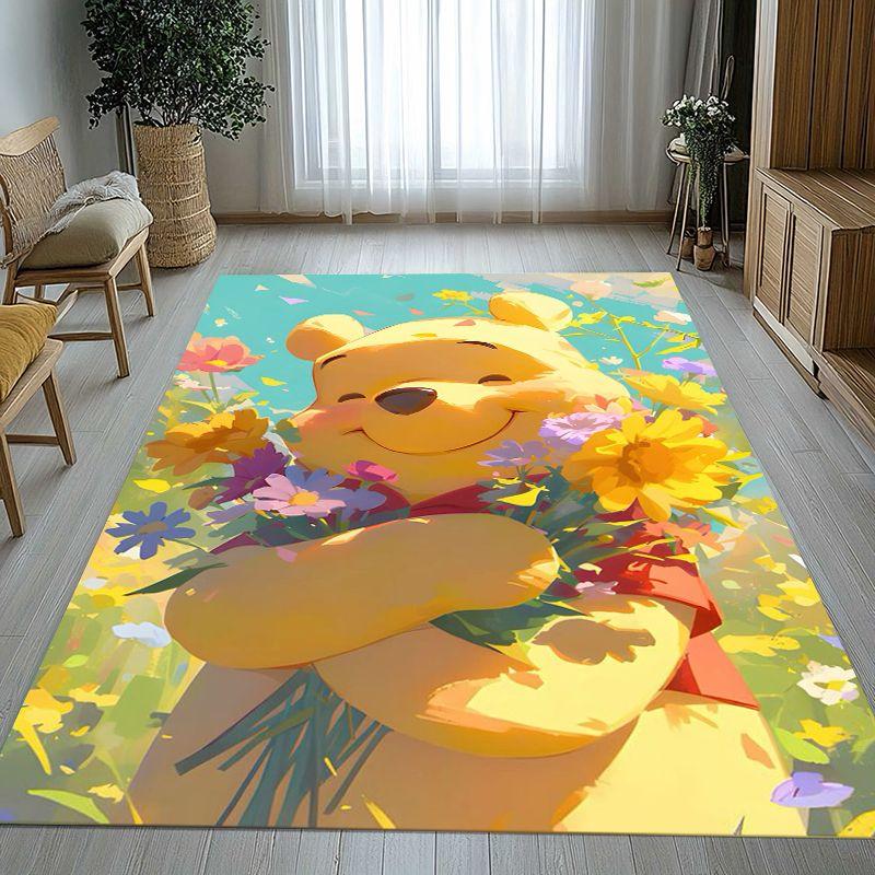 Kawaii W-Winnie Pooh Bear Cartoon Soft Non-Slip Large Area Rug for Living Room,Bedroom Playroom Carpet Mat for Sofa,Home Decor