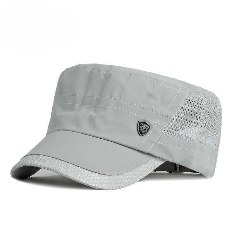 Quick Dry Military Cap for Men Women Summer Mesh Breathable Flat Top Hat Sun Protection Outdoor Sports Casual Cadet Cap Thin Peaked Hat